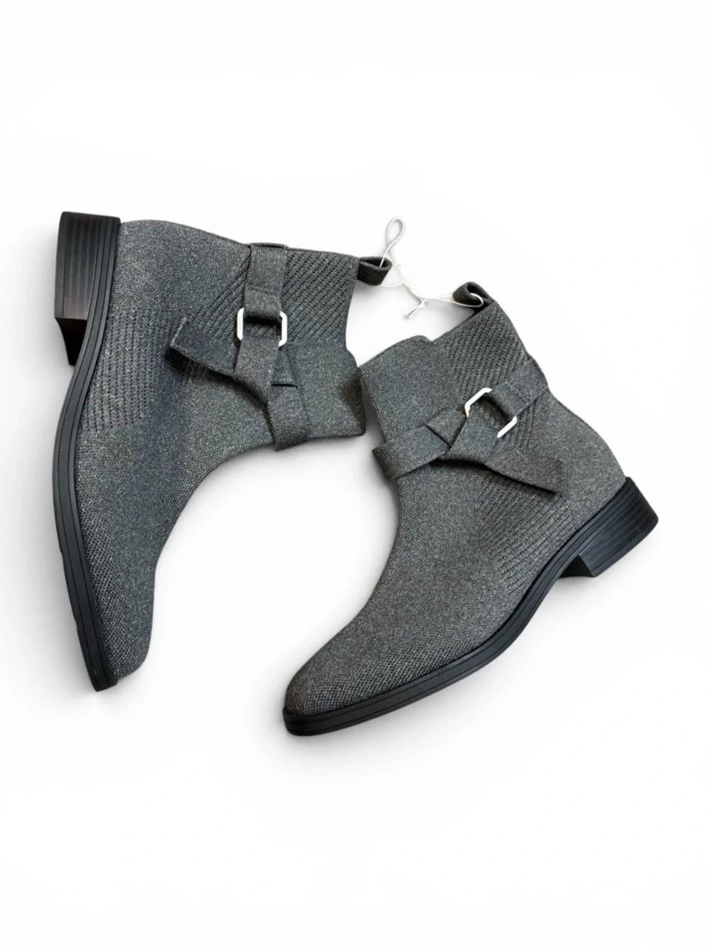 Vivaia Cailyn Square-toe Ankle Biker Boots In Grey 41.5